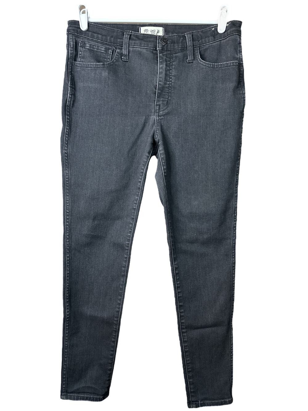 Madewell 9" Mid Rise Roadtripper Skinny Denim Stretch Jeans Dark Black Size 30